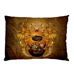 Awesome Steampunk Easter Egg With Flowers, Clocks And Gears Pillow Case (two Sides) by FantasyWorld7