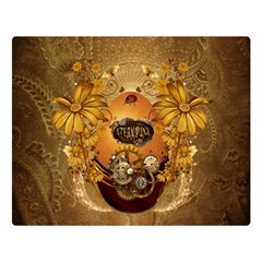 Awesome Steampunk Easter Egg With Flowers, Clocks And Gears Double Sided Flano Blanket (large)  by FantasyWorld7