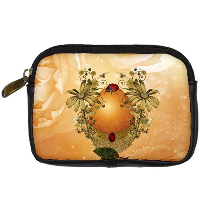 Wonderful Easter Egg With Flowers And Snail Digital Camera Leather Case