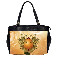 Wonderful Easter Egg With Flowers And Snail Oversize Office Handbag (2 Sides) by FantasyWorld7