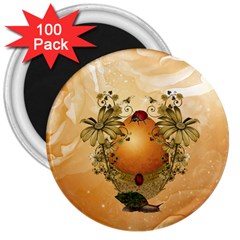 Wonderful Easter Egg With Flowers And Snail 3  Magnets (100 pack)