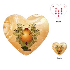 Wonderful Easter Egg With Flowers And Snail Playing Cards (Heart)