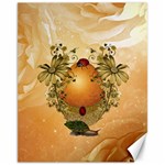 Wonderful Easter Egg With Flowers And Snail Canvas 11  x 14  10.95 x13.48  Canvas - 1