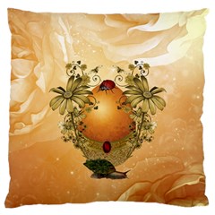 Wonderful Easter Egg With Flowers And Snail Standard Flano Cushion Case (two Sides) by FantasyWorld7