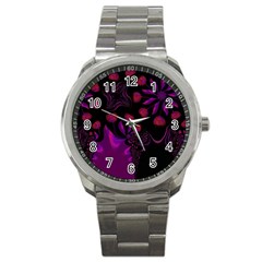 Background Red Purple Black Color Sport Metal Watch by Pakrebo