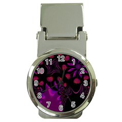 Background Red Purple Black Color Money Clip Watches by Pakrebo