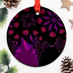 Background Red Purple Black Color Round Ornament (two Sides) by Pakrebo