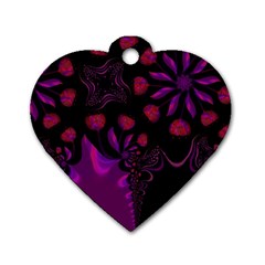 Background Red Purple Black Color Dog Tag Heart (one Side) by Pakrebo