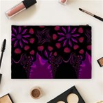 Background Red Purple Black Color Cosmetic Bag (Large) Back