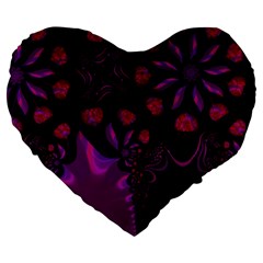 Background Red Purple Black Color Large 19  Premium Heart Shape Cushions by Pakrebo