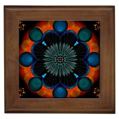 Ornament Fractal Pattern Background Framed Tiles by Pakrebo