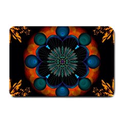 Ornament Fractal Pattern Background Small Doormat  by Pakrebo