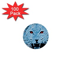 Animals Leopard Fractal Photoshop 1  Mini Buttons (100 Pack)  by Pakrebo