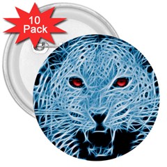 Animals Leopard Fractal Photoshop 3  Buttons (10 Pack)  by Pakrebo