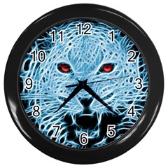 Animals Leopard Fractal Photoshop Wall Clock (black) by Pakrebo