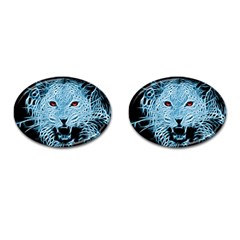 Animals Leopard Fractal Photoshop Cufflinks (oval) by Pakrebo