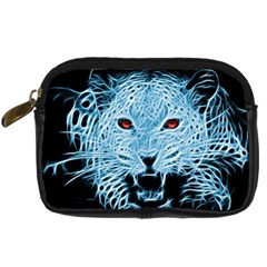 Animals Leopard Fractal Photoshop Digital Camera Leather Case by Pakrebo