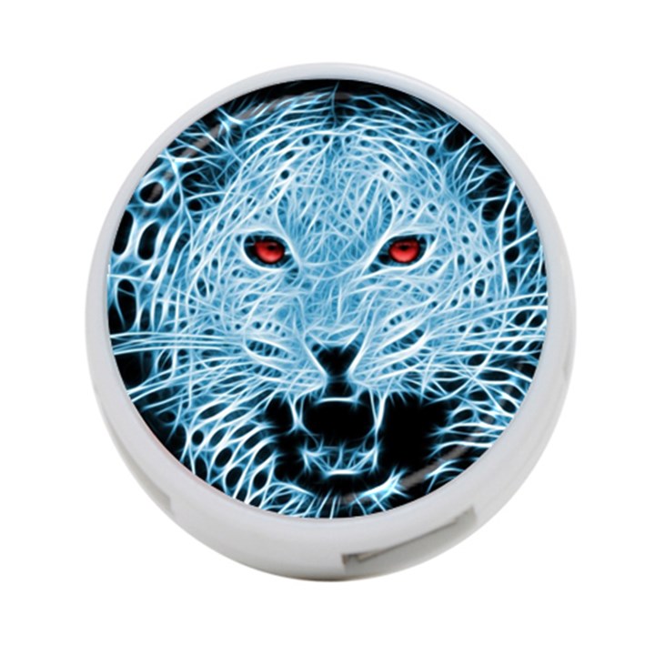 Animals Leopard Fractal Photoshop 4-Port USB Hub (One Side)