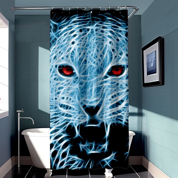 Animals Leopard Fractal Photoshop Shower Curtain 36  x 72  (Stall) 