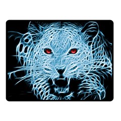 Animals Leopard Fractal Photoshop Double Sided Fleece Blanket (small)  by Pakrebo