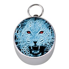 Animals Leopard Fractal Photoshop Mini Silver Compasses by Pakrebo