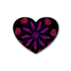 Background Purple Black Red Heart Coaster (4 Pack)  by Pakrebo