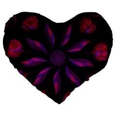 Background Purple Black Red Large 19  Premium Flano Heart Shape Cushions by Pakrebo