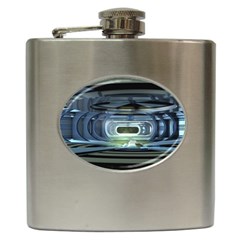 Spaceship Interior Stage Design Hip Flask (6 Oz) by Pakrebo