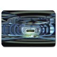 Spaceship Interior Stage Design Large Doormat  by Pakrebo