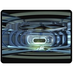 Spaceship Interior Stage Design Fleece Blanket (large)  by Pakrebo