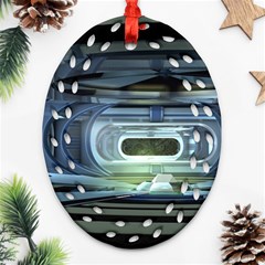 Spaceship Interior Stage Design Oval Filigree Ornament (two Sides) by Pakrebo