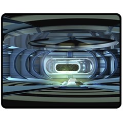 Spaceship Interior Stage Design Double Sided Fleece Blanket (medium)  by Pakrebo