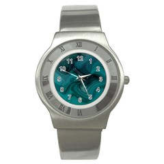 Abstract Graphics Water Web Layout Stainless Steel Watch by Pakrebo