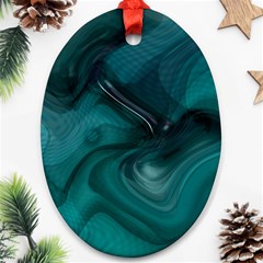 Abstract Graphics Water Web Layout Oval Ornament (two Sides) by Pakrebo