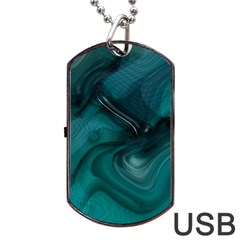 Abstract Graphics Water Web Layout Dog Tag Usb Flash (two Sides) by Pakrebo