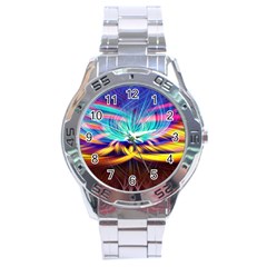 Colorful Chakra Lsd Spirituality Stainless Steel Analogue Watch by Pakrebo