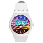 Colorful Chakra Lsd Spirituality Round Plastic Sport Watch (M) Front