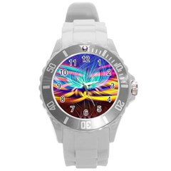 Colorful Chakra Lsd Spirituality Round Plastic Sport Watch (l) by Pakrebo