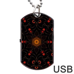 Ornament Background Tender Web Dog Tag Usb Flash (two Sides) by Pakrebo