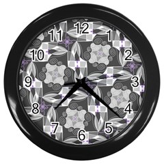 Ornament Pattern Background Wall Clock (black) by Pakrebo