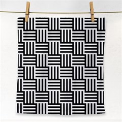 Black And White Basket Weave Face Towel by retrotoomoderndesigns