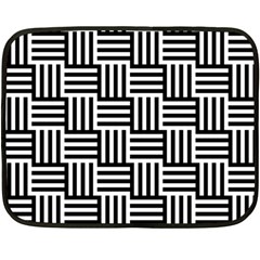 Black And White Basket Weave Double Sided Fleece Blanket (mini)  by retrotoomoderndesigns