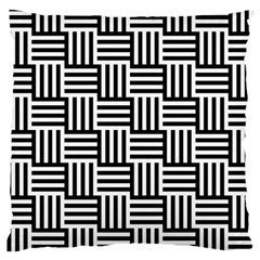 Black And White Basket Weave Large Cushion Case (two Sides) by retrotoomoderndesigns