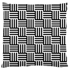 Black And White Basket Weave Standard Flano Cushion Case (two Sides) by retrotoomoderndesigns