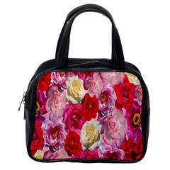 Bed Of Roses Classic Handbag (one Side) by retrotoomoderndesigns