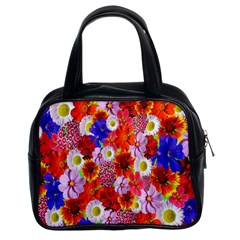 Multicolored Daisies Classic Handbag (two Sides) by retrotoomoderndesigns