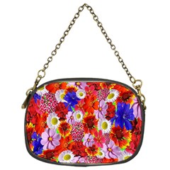 Multicolored Daisies Chain Purse (one Side) by retrotoomoderndesigns