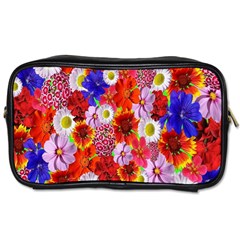 Multicolored Daisies Toiletries Bag (two Sides) by retrotoomoderndesigns