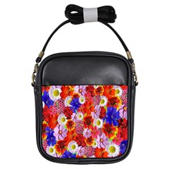 Multicolored Daisies Girls Sling Bag by retrotoomoderndesigns