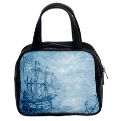 Sail Away - Vintage - Classic Handbag (two Sides) by WensdaiAmbrose